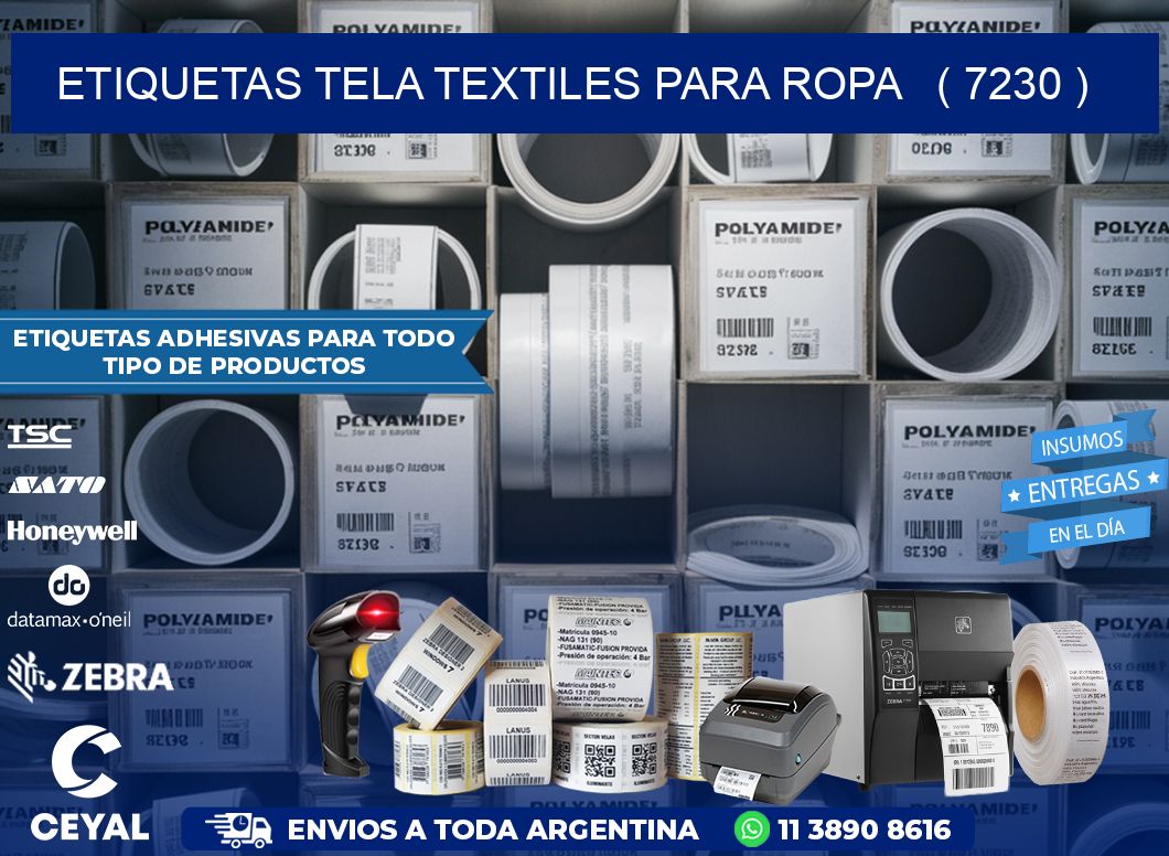 ETIQUETAS TELA TEXTILES PARA ROPA   ( 7230 )