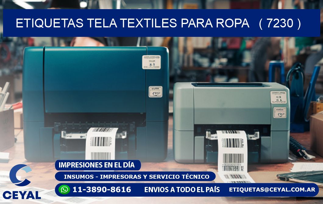 ETIQUETAS TELA TEXTILES PARA ROPA   ( 7230 )