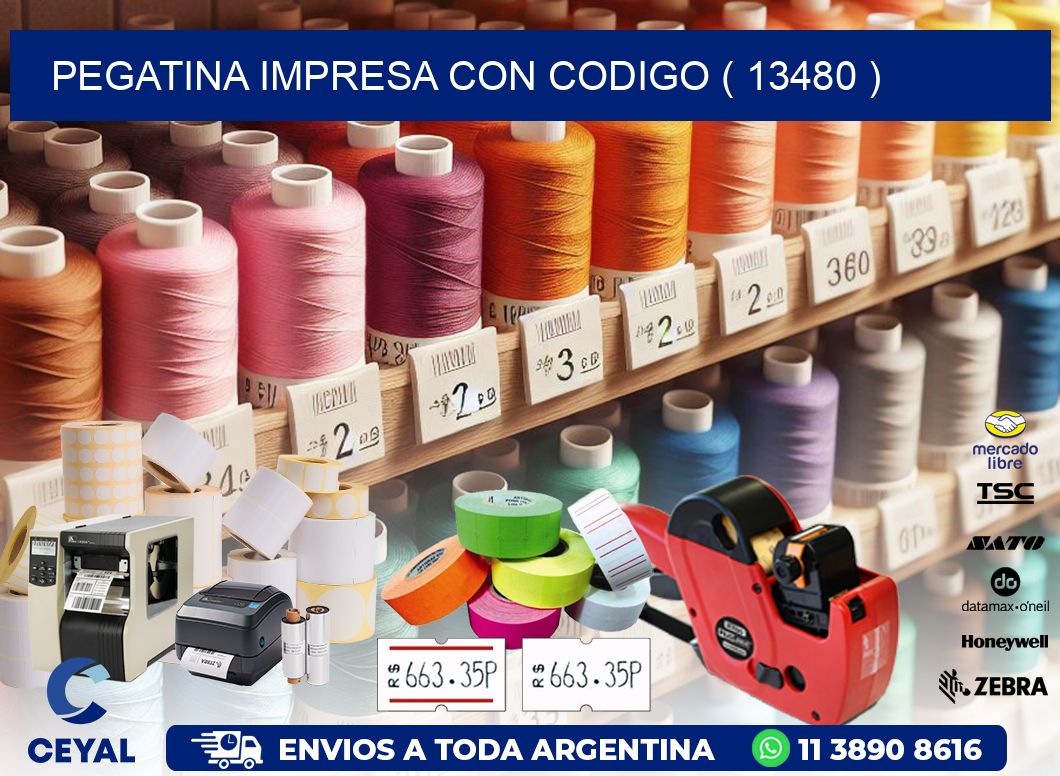 PEGATINA IMPRESA CON CODIGO ( 13480 )