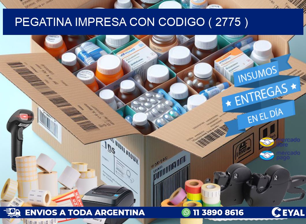 PEGATINA IMPRESA CON CODIGO ( 2775 )