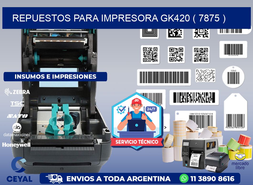 REPUESTOS PARA IMPRESORA GK420 ( 7875 )