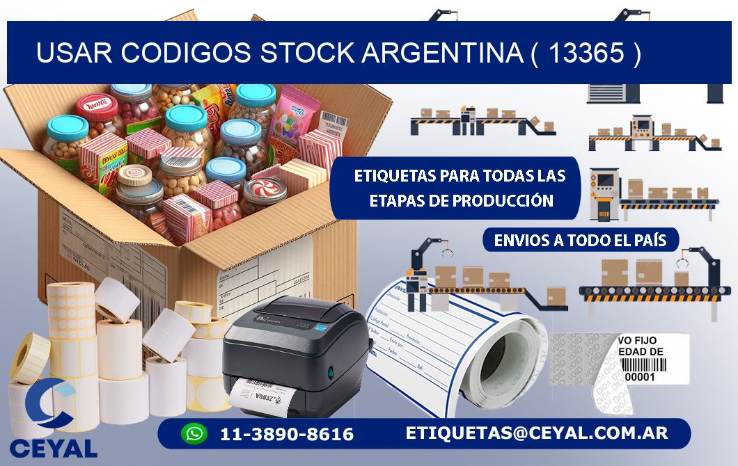 USAR CODIGOS STOCK ARGENTINA ( 13365 )