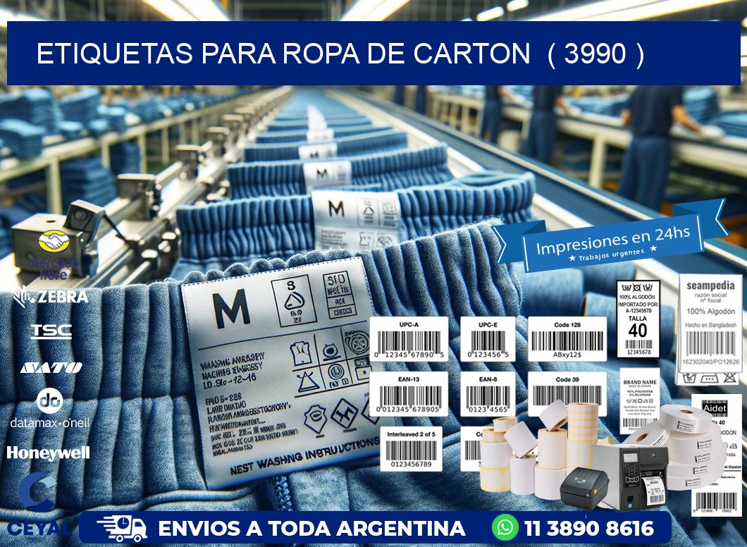 etiquetas para ropa de carton ( 3990 )