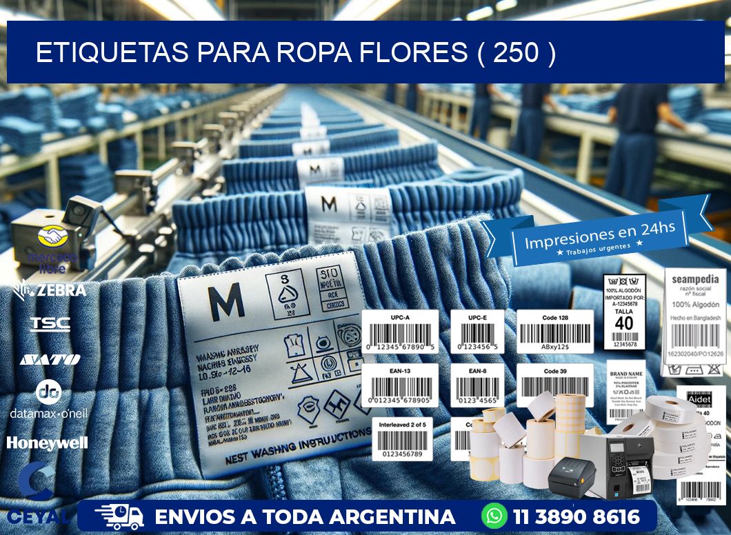 etiquetas para ropa flores ( 250 )