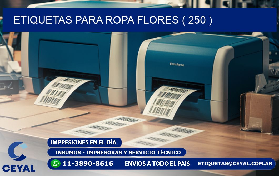 etiquetas para ropa flores ( 250 )
