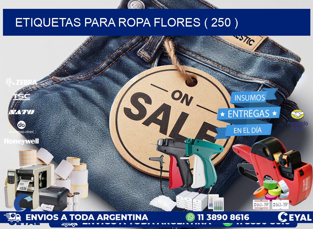 etiquetas para ropa flores ( 250 )