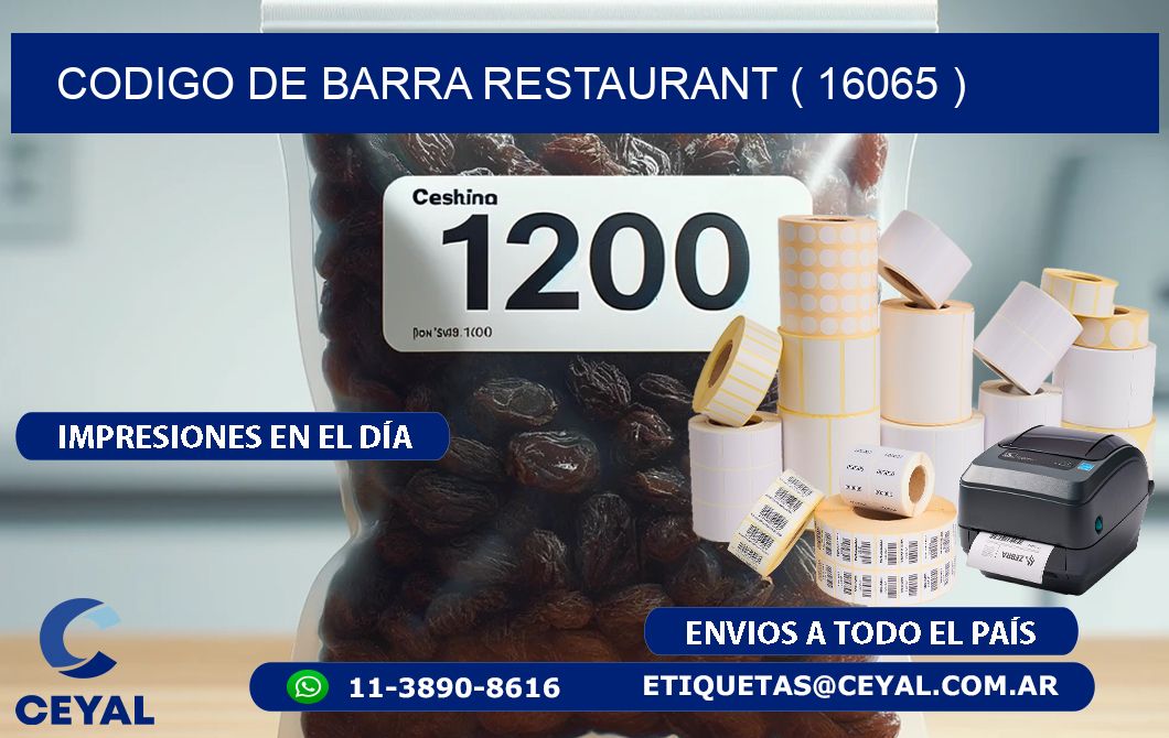 CODIGO DE BARRA RESTAURANT ( 16065 )