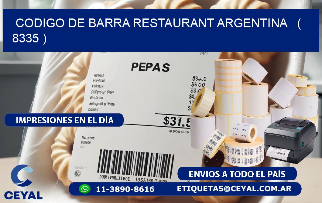 CODIGO DE BARRA RESTAURANT ARGENTINA   ( 8335 )