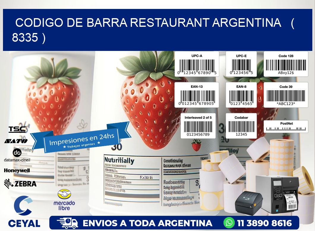 CODIGO DE BARRA RESTAURANT ARGENTINA   ( 8335 )