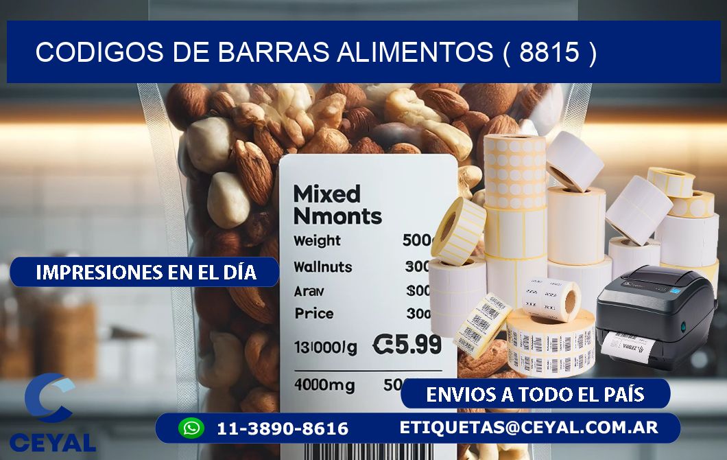 CODIGOS DE BARRAS ALIMENTOS ( 8815 )