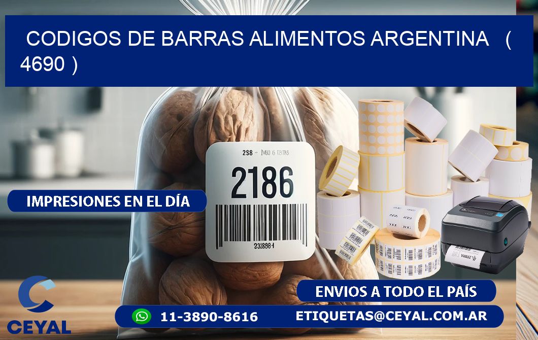 CODIGOS DE BARRAS ALIMENTOS ARGENTINA   ( 4690 )