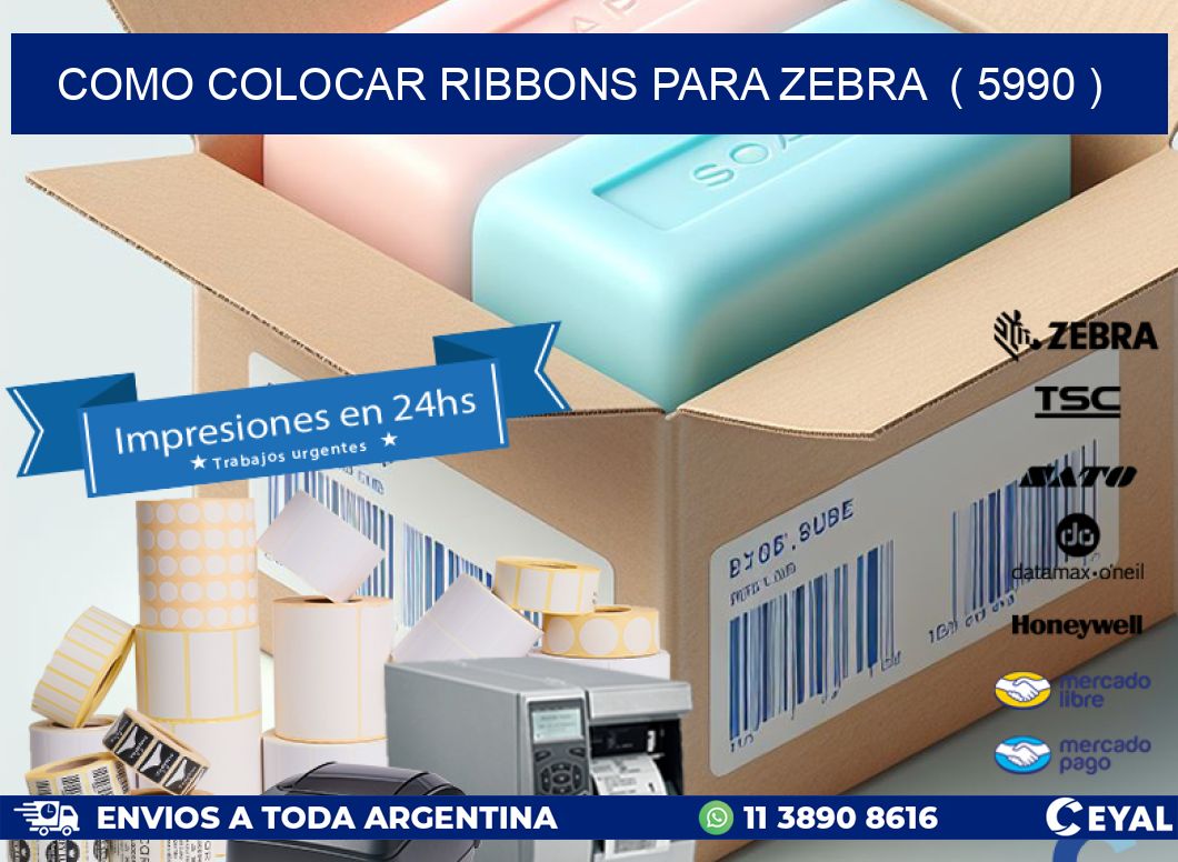 COMO COLOCAR RIBBONS PARA ZEBRA  ( 5990 )