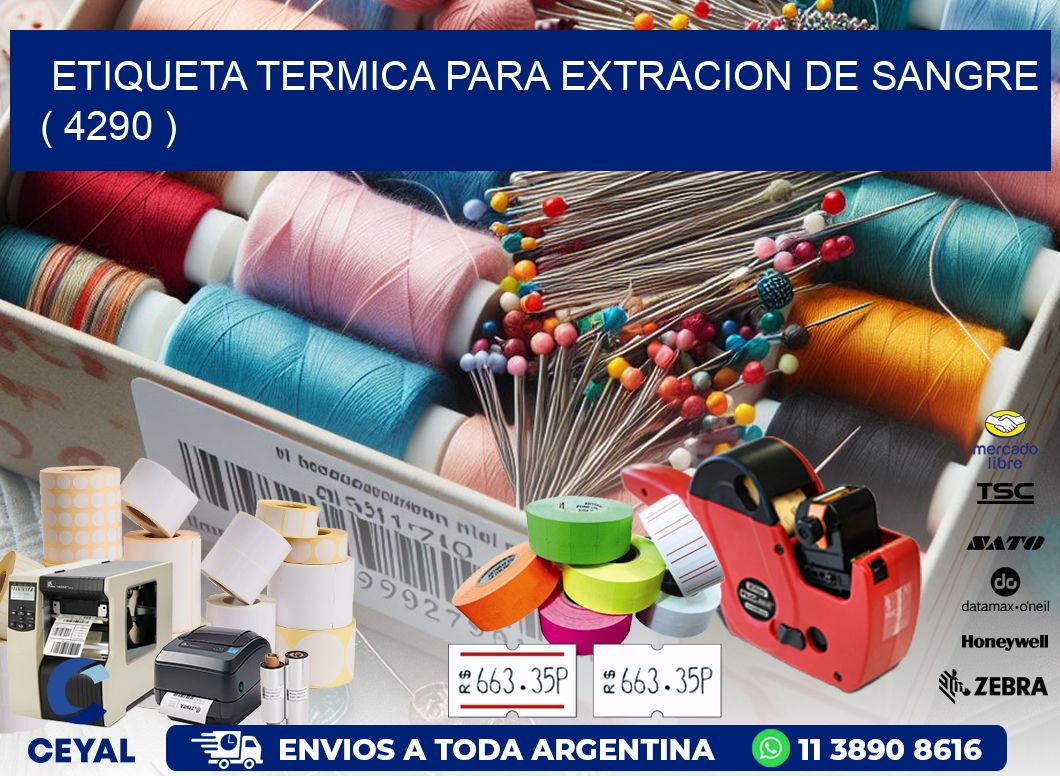 ETIQUETA TERMICA PARA EXTRACION DE SANGRE ( 4290 )