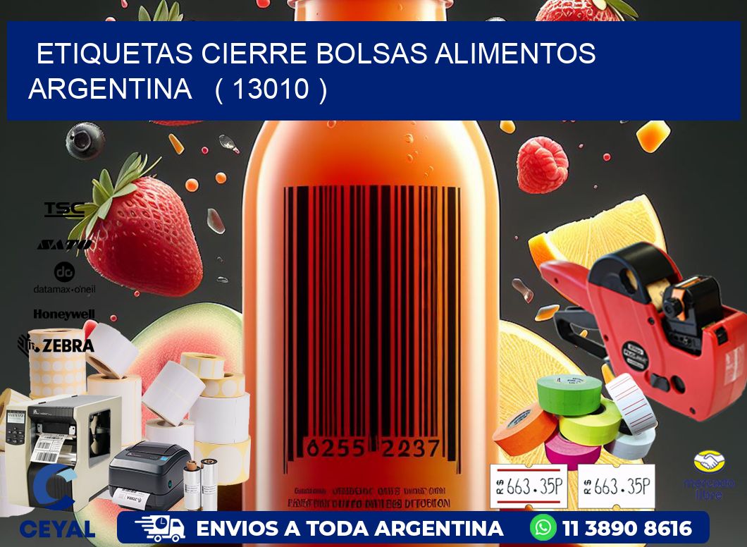 ETIQUETAS CIERRE BOLSAS ALIMENTOS ARGENTINA   ( 13010 )