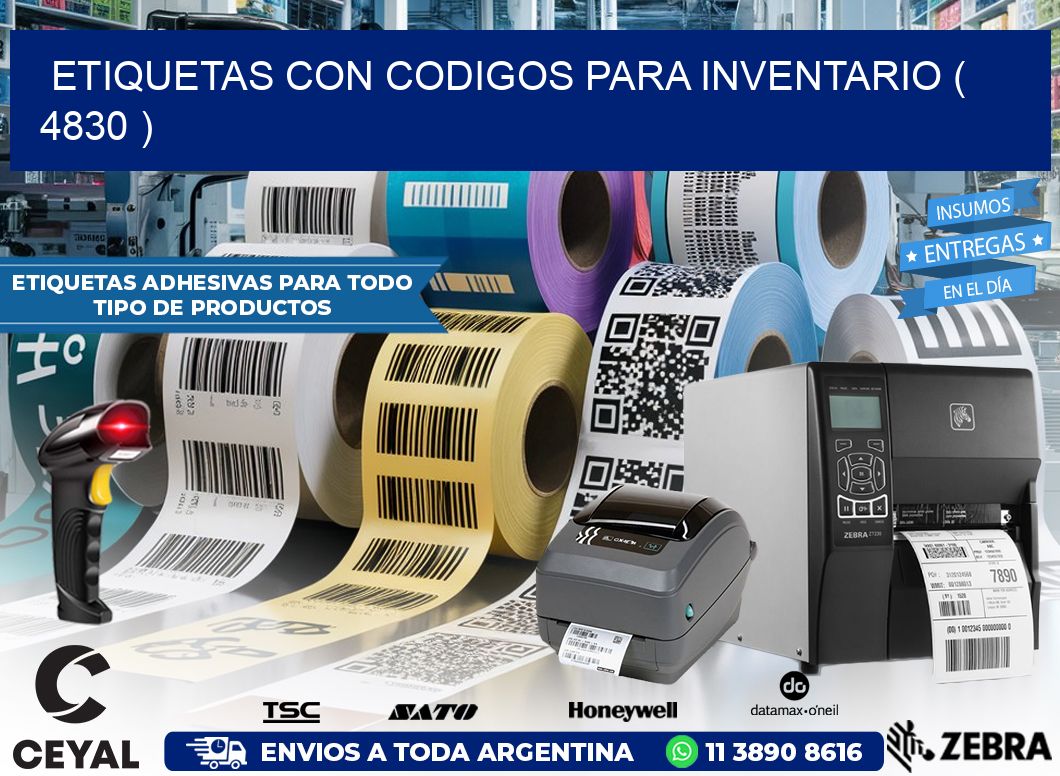 ETIQUETAS CON CODIGOS PARA INVENTARIO ( 4830 )