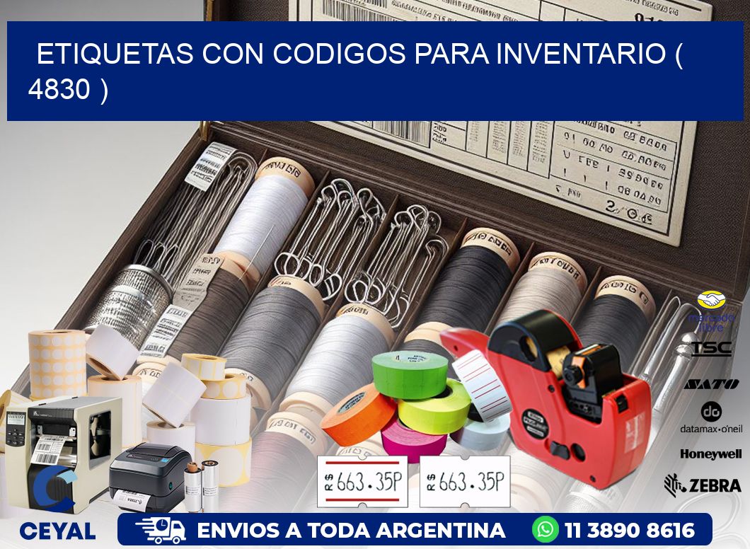 ETIQUETAS CON CODIGOS PARA INVENTARIO ( 4830 )