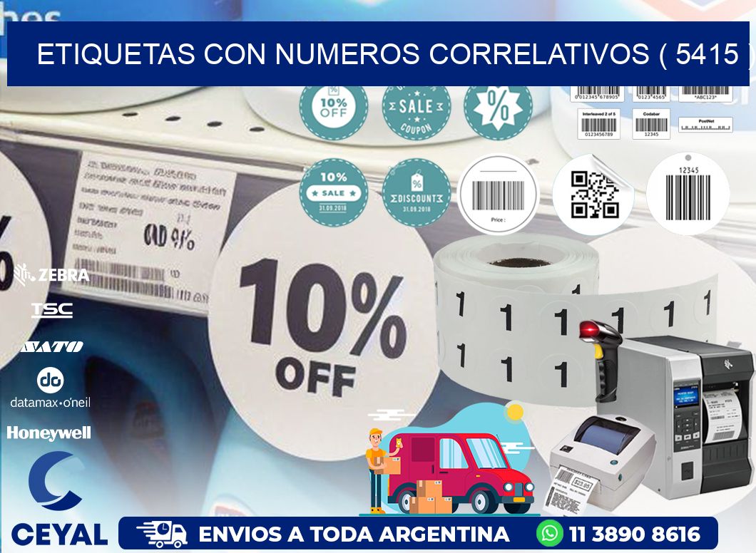 ETIQUETAS CON NUMEROS CORRELATIVOS ( 5415 )
