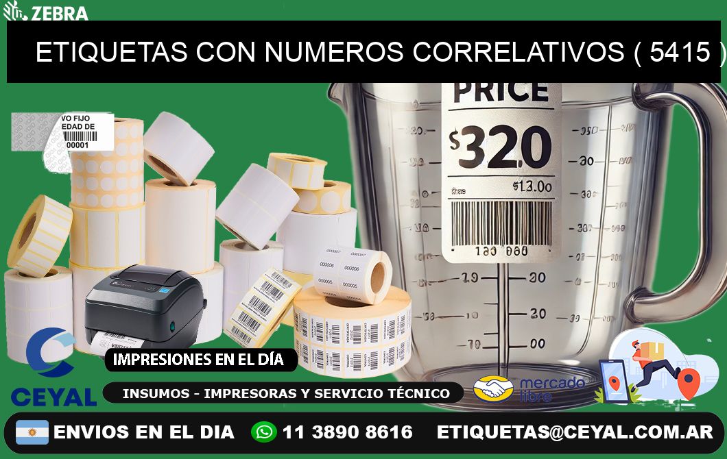 ETIQUETAS CON NUMEROS CORRELATIVOS ( 5415 )