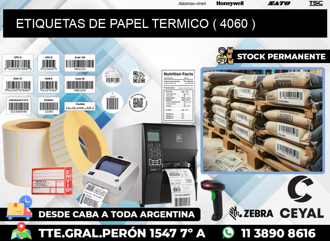 ETIQUETAS DE PAPEL TERMICO ( 4060 )