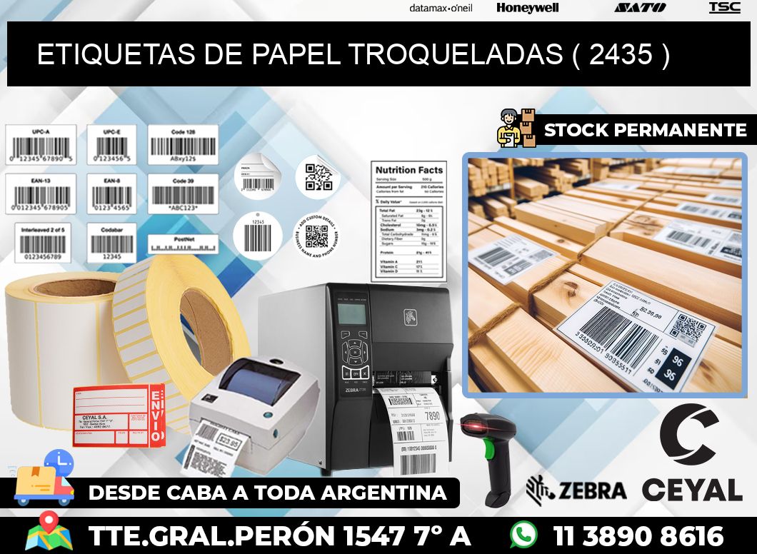 ETIQUETAS DE PAPEL TROQUELADAS ( 2435 )