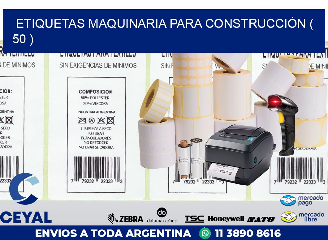 ETIQUETAS MAQUINARIA PARA CONSTRUCCIÓN ( 50 )