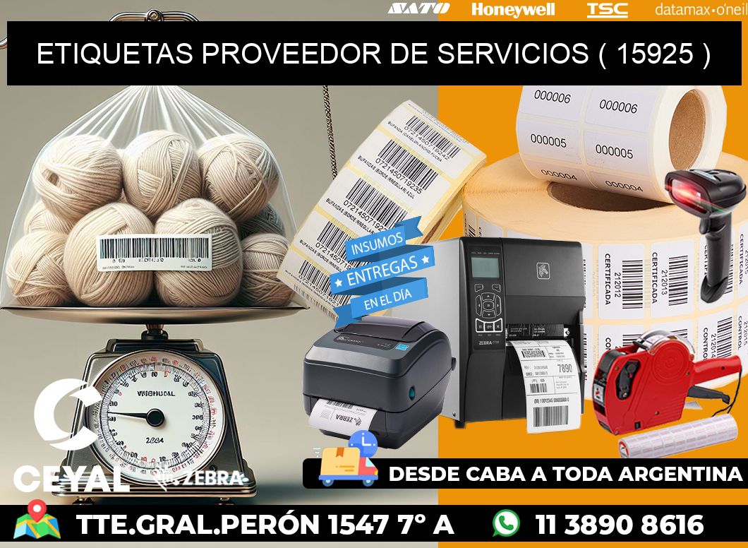 ETIQUETAS PROVEEDOR DE SERVICIOS ( 15925 )