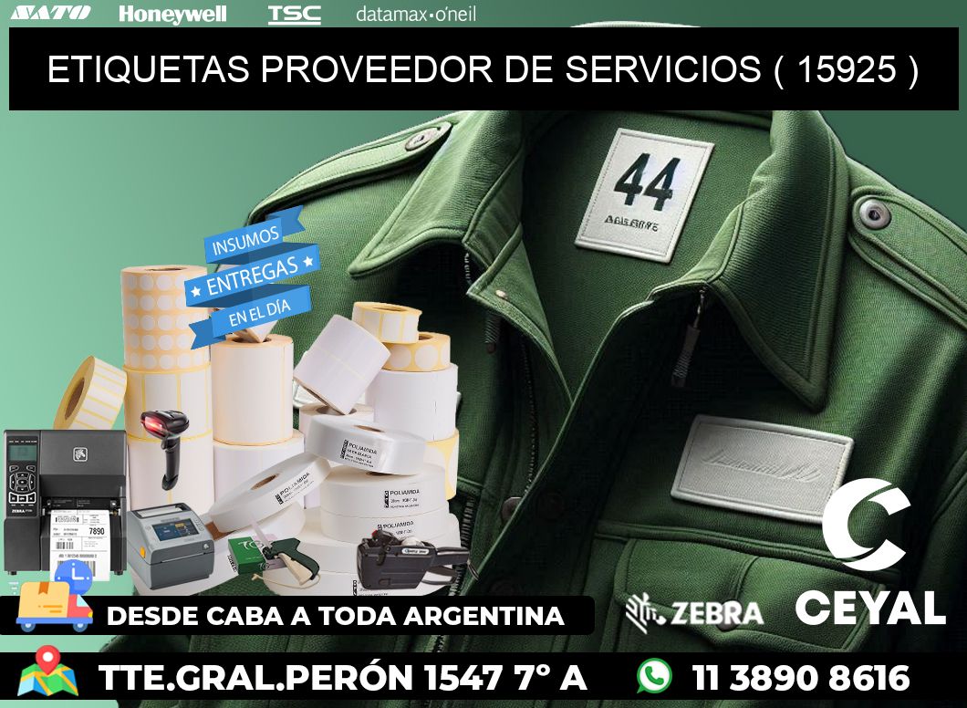 ETIQUETAS PROVEEDOR DE SERVICIOS ( 15925 )