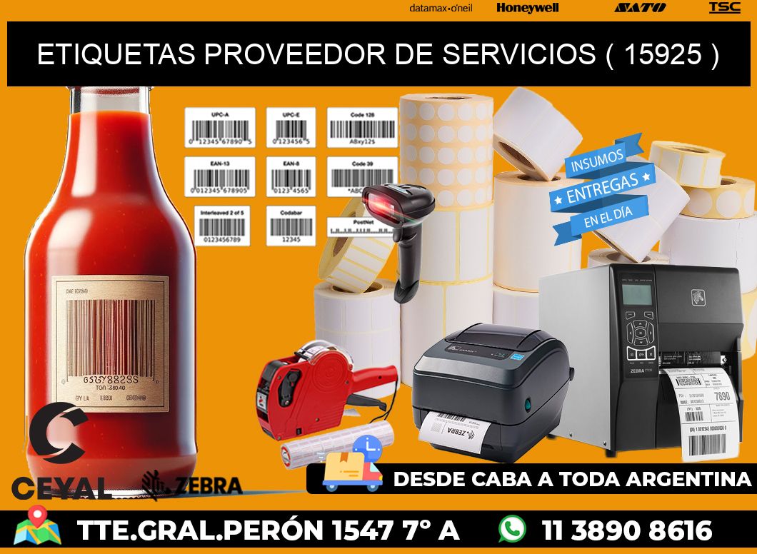 ETIQUETAS PROVEEDOR DE SERVICIOS ( 15925 )