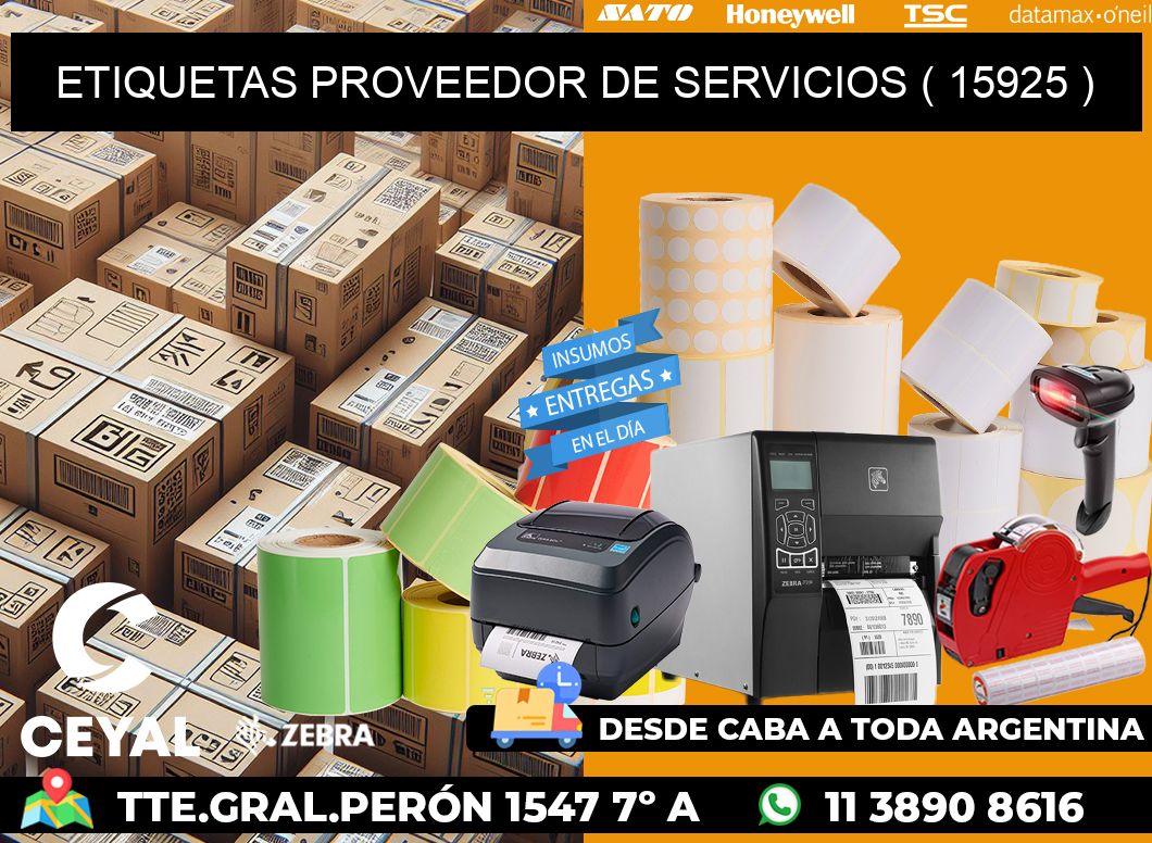 ETIQUETAS PROVEEDOR DE SERVICIOS ( 15925 )