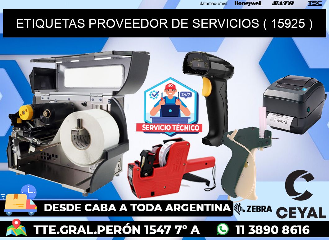 ETIQUETAS PROVEEDOR DE SERVICIOS ( 15925 )