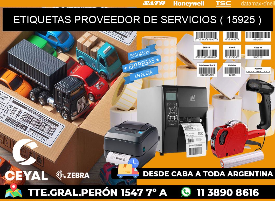 ETIQUETAS PROVEEDOR DE SERVICIOS ( 15925 )