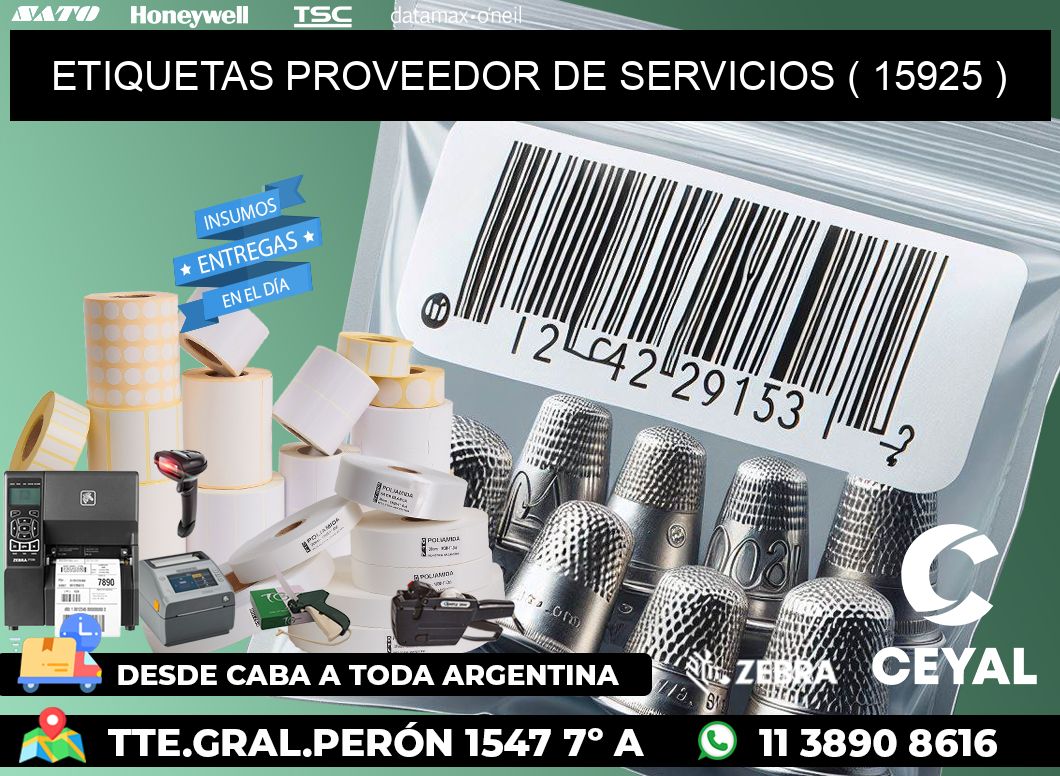 ETIQUETAS PROVEEDOR DE SERVICIOS ( 15925 )