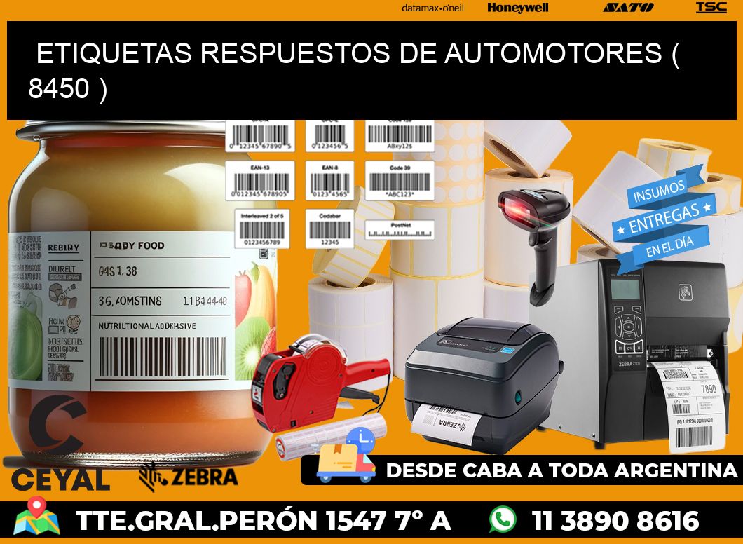 ETIQUETAS RESPUESTOS DE AUTOMOTORES ( 8450 )