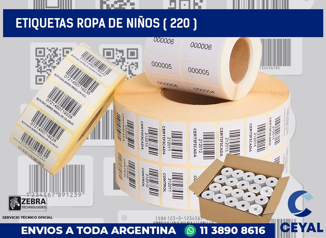 ETIQUETAS ROPA DE NIÑOS ( 220 )