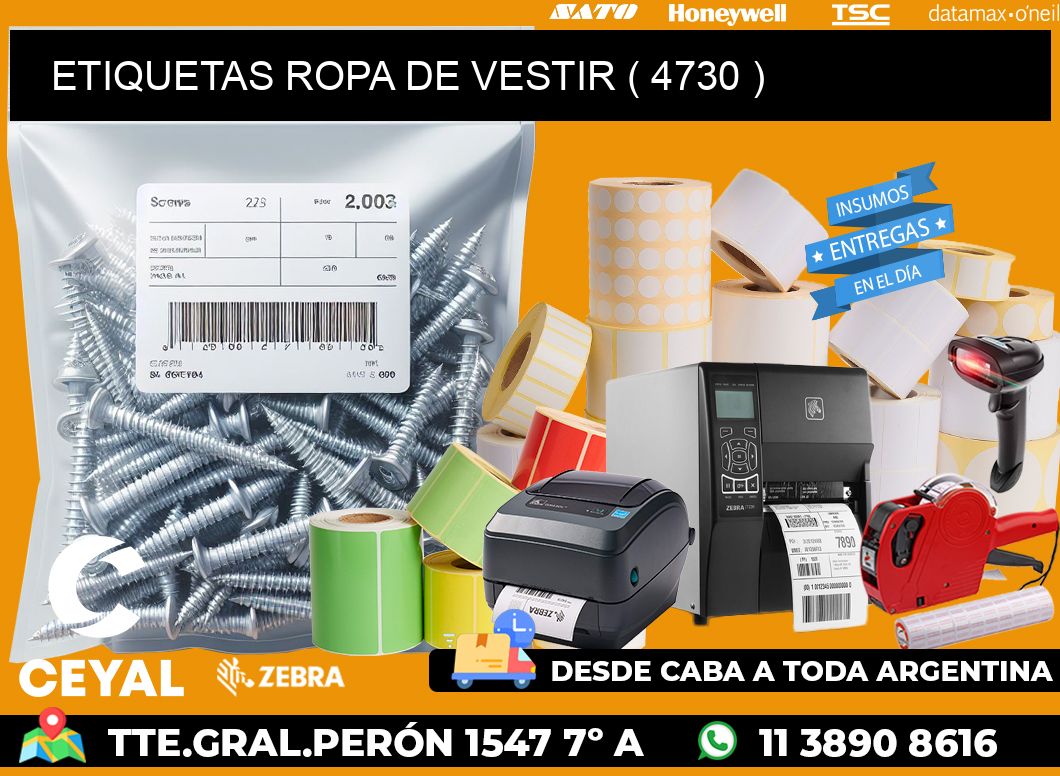 ETIQUETAS ROPA DE VESTIR ( 4730 )