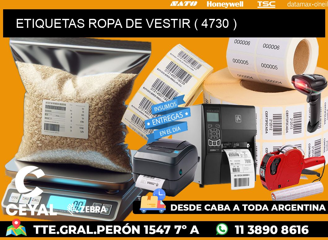 ETIQUETAS ROPA DE VESTIR ( 4730 )