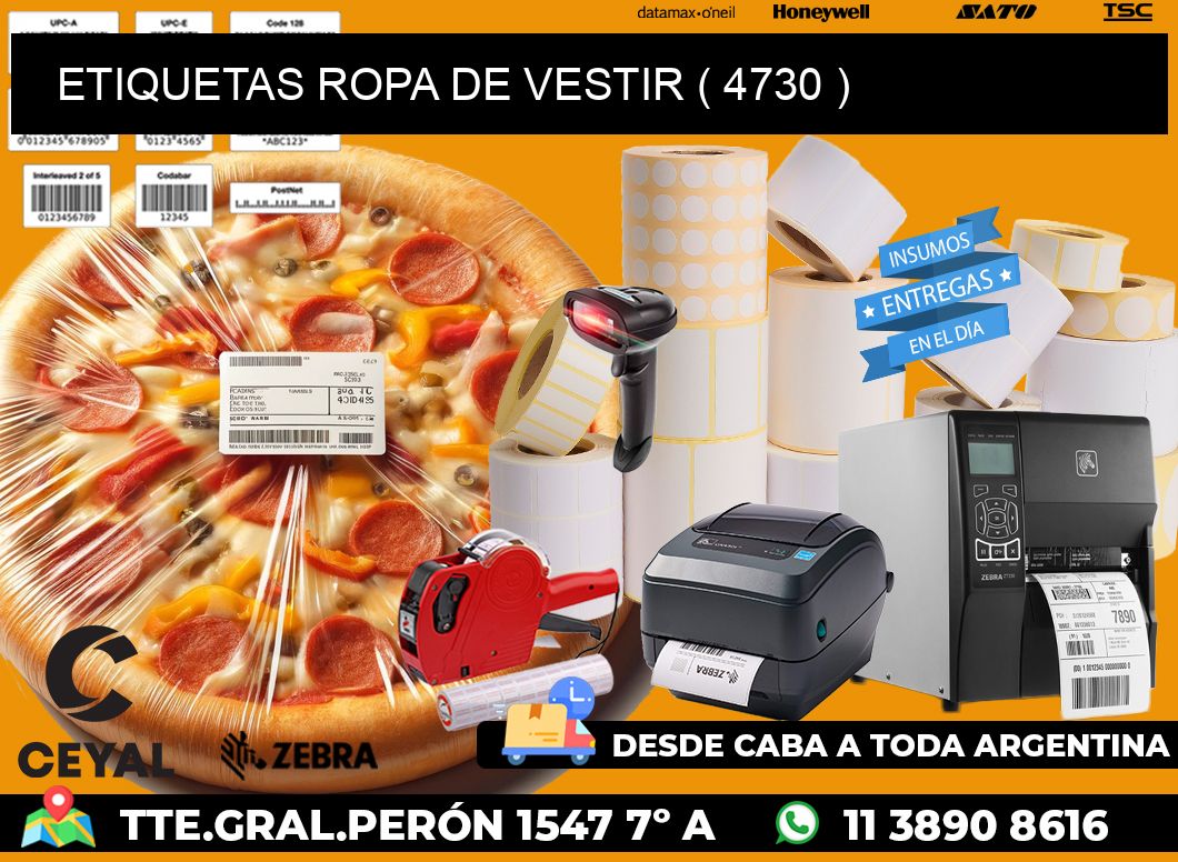 ETIQUETAS ROPA DE VESTIR ( 4730 )