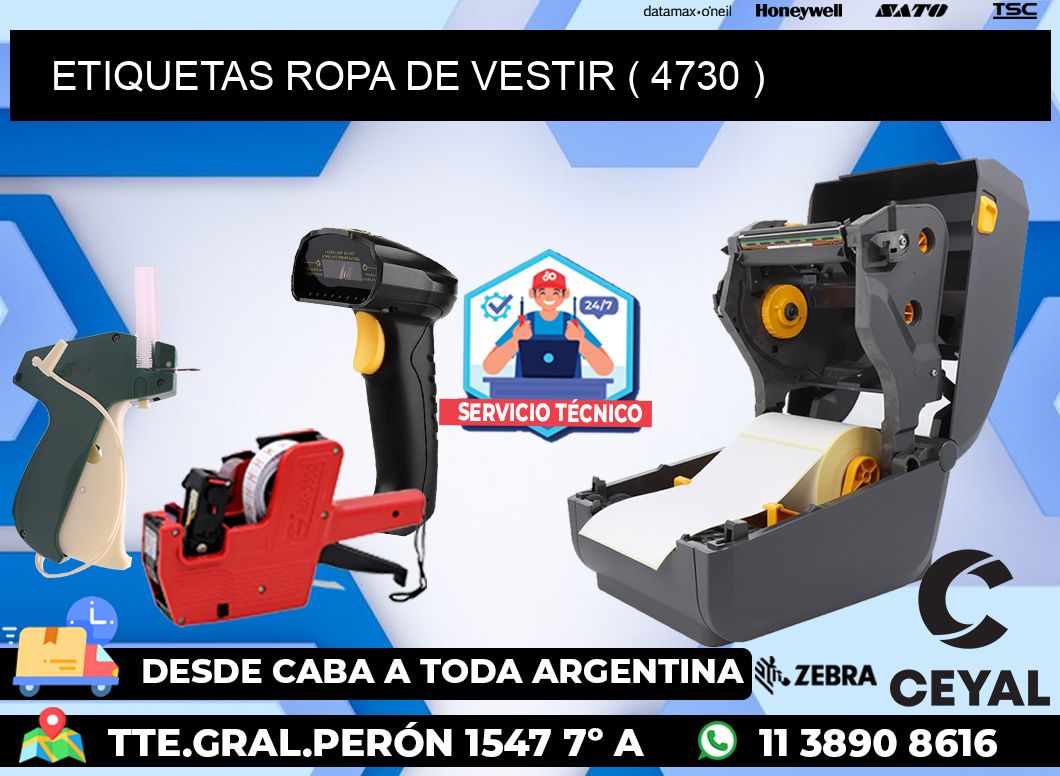 ETIQUETAS ROPA DE VESTIR ( 4730 )