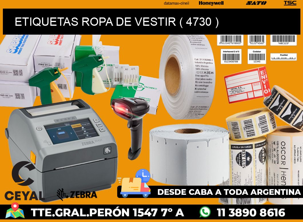 ETIQUETAS ROPA DE VESTIR ( 4730 )