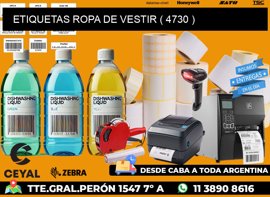 ETIQUETAS ROPA DE VESTIR ( 4730 )