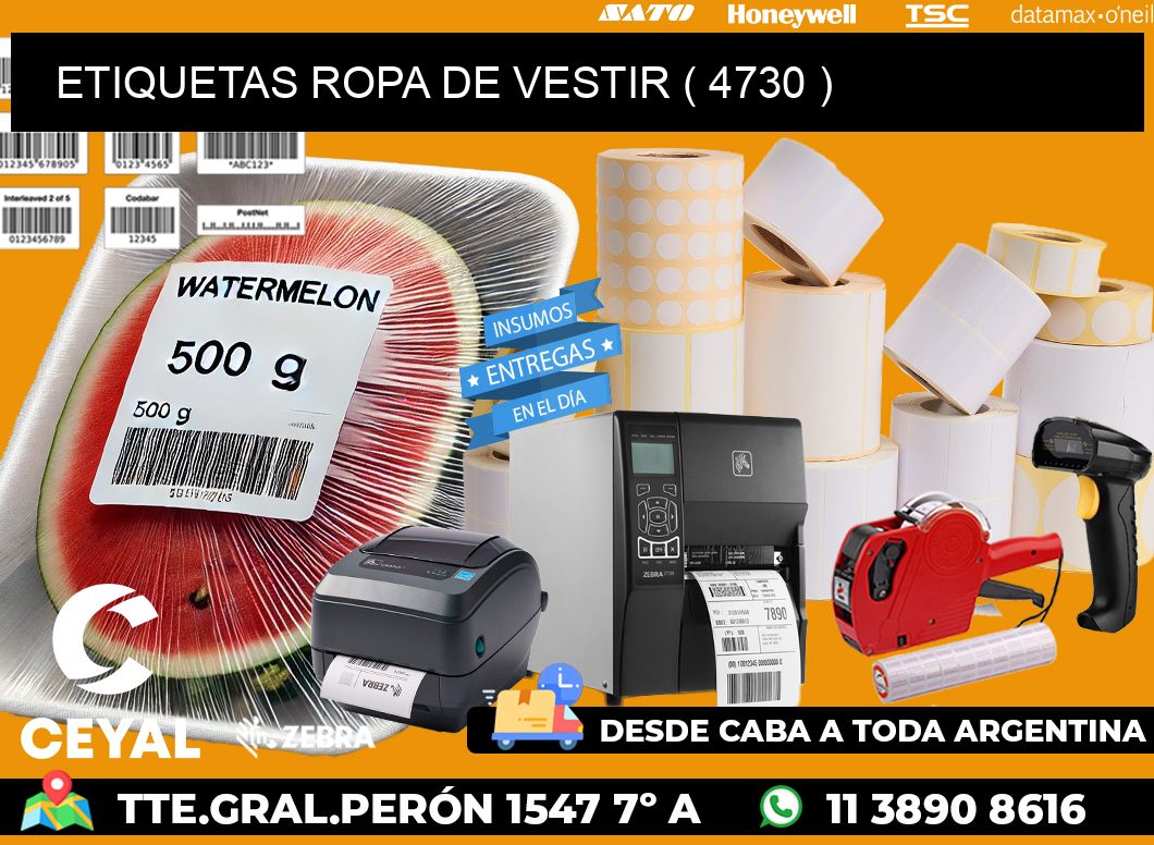 ETIQUETAS ROPA DE VESTIR ( 4730 )