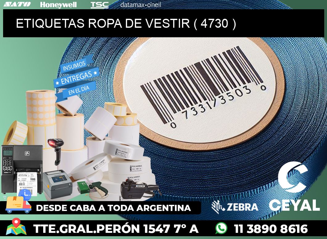 ETIQUETAS ROPA DE VESTIR ( 4730 )