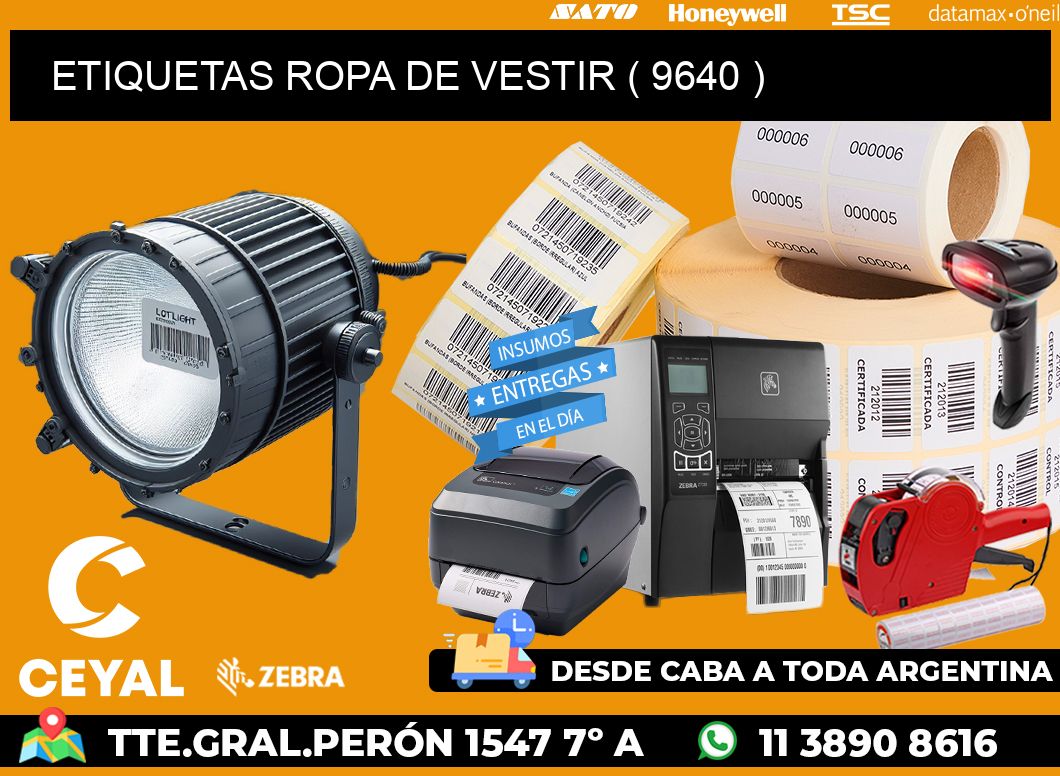 ETIQUETAS ROPA DE VESTIR ( 9640 )