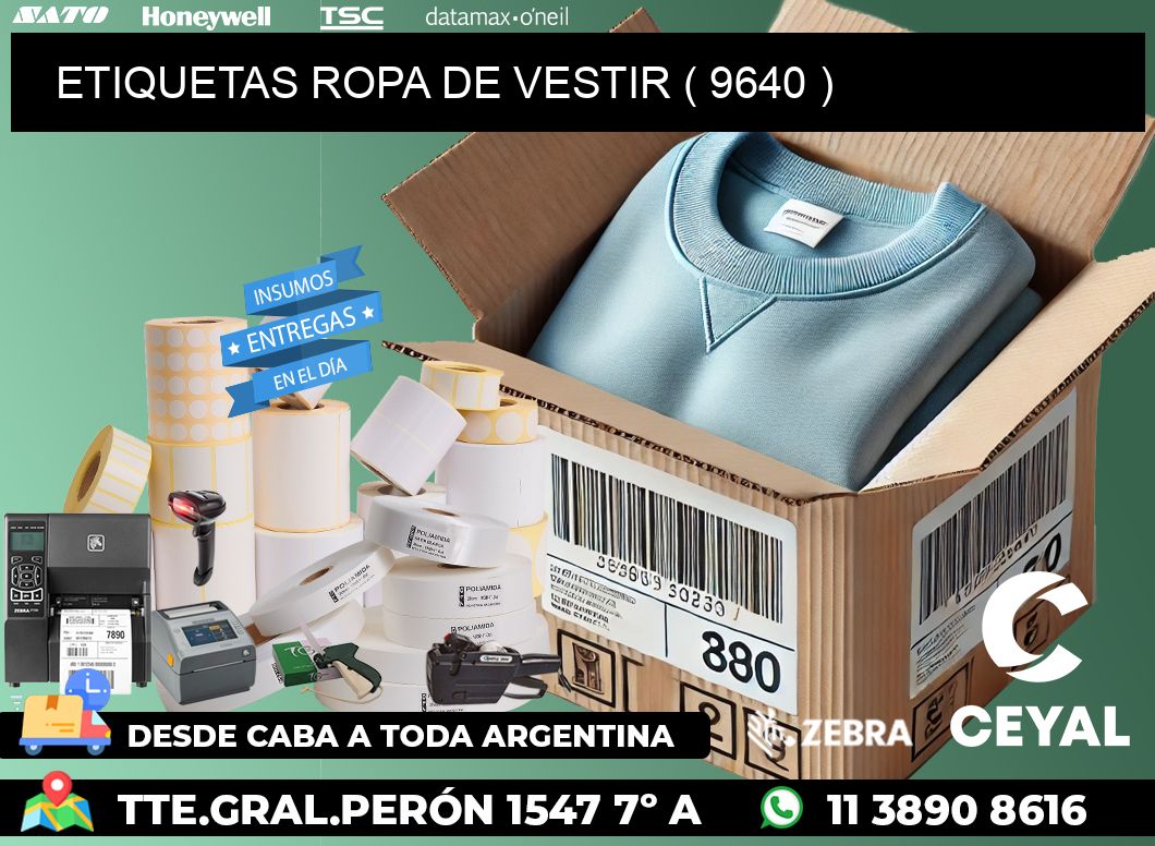 ETIQUETAS ROPA DE VESTIR ( 9640 )