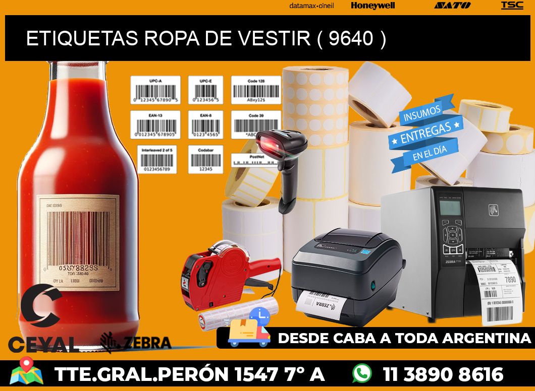 ETIQUETAS ROPA DE VESTIR ( 9640 )