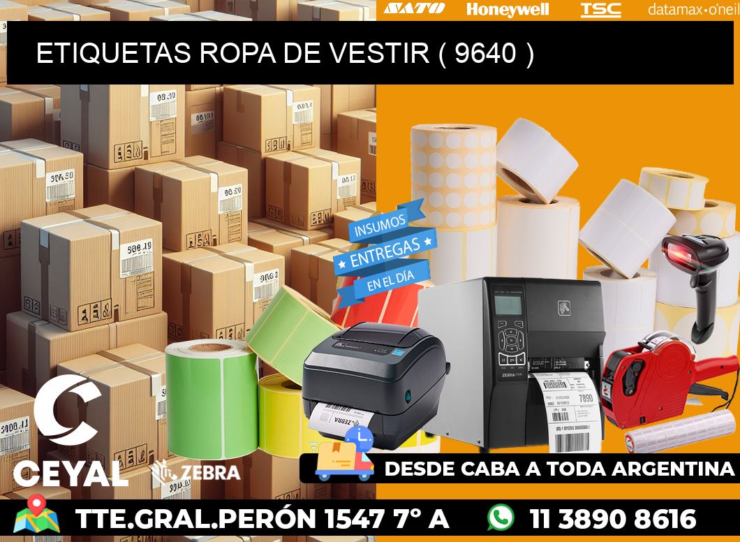 ETIQUETAS ROPA DE VESTIR ( 9640 )