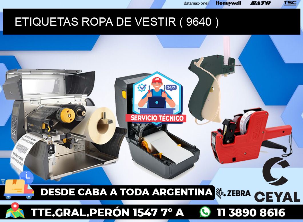 ETIQUETAS ROPA DE VESTIR ( 9640 )