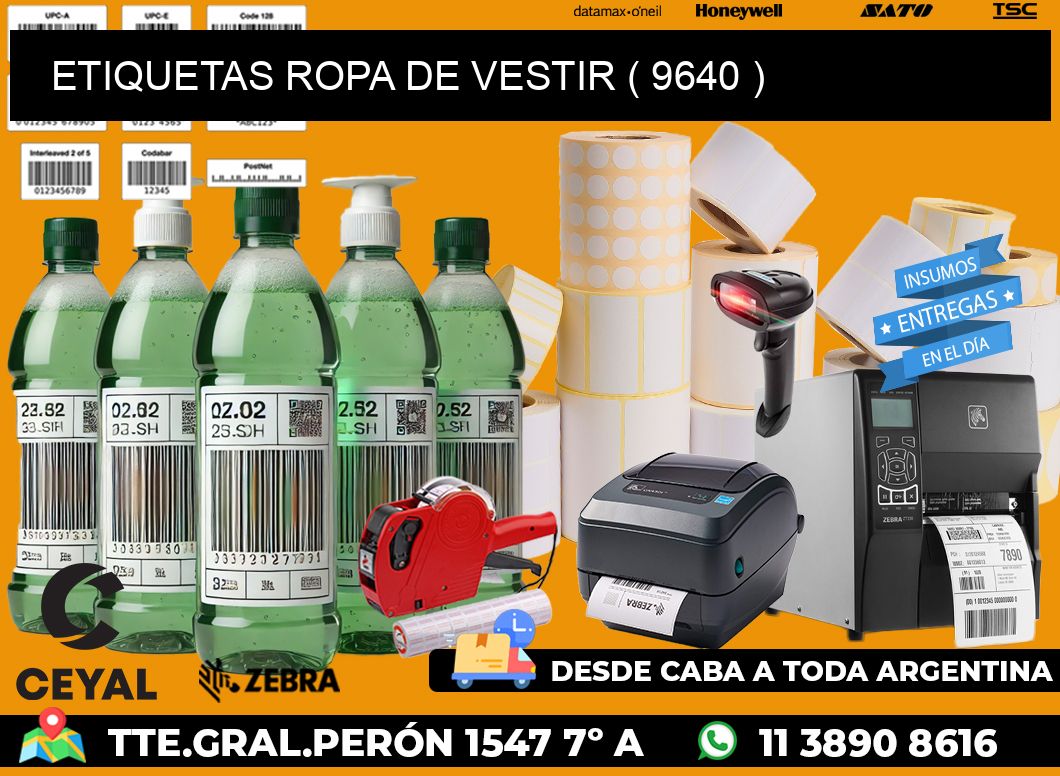 ETIQUETAS ROPA DE VESTIR ( 9640 )