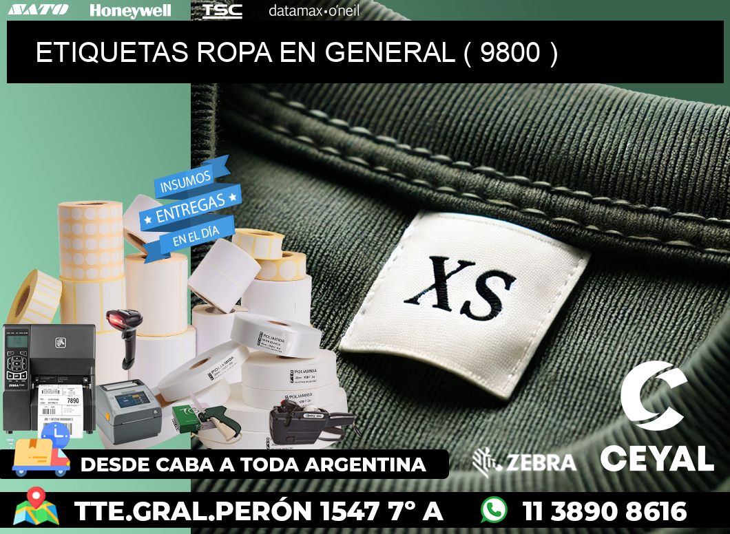 ETIQUETAS ROPA EN GENERAL ( 9800 )