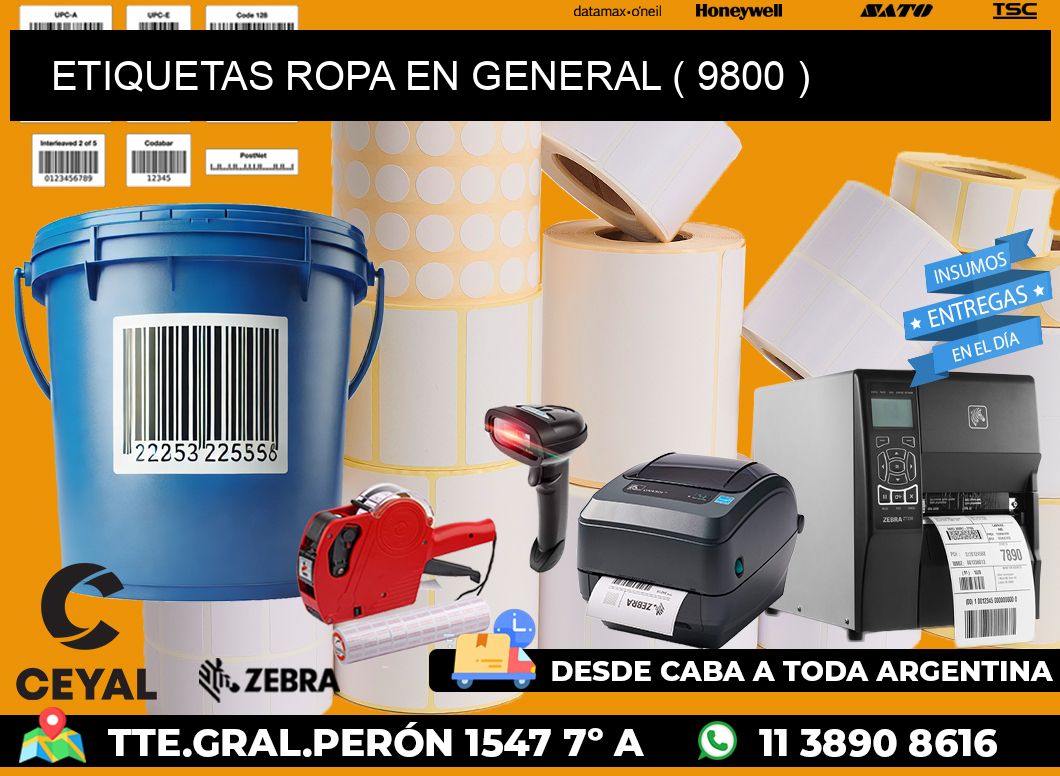 ETIQUETAS ROPA EN GENERAL ( 9800 )